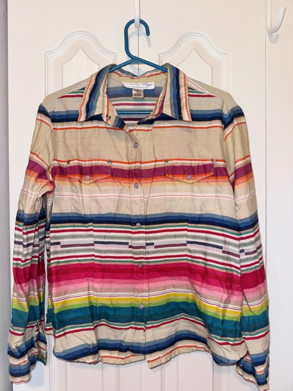 Vintage Multicolor Striped Button-Down Shirt